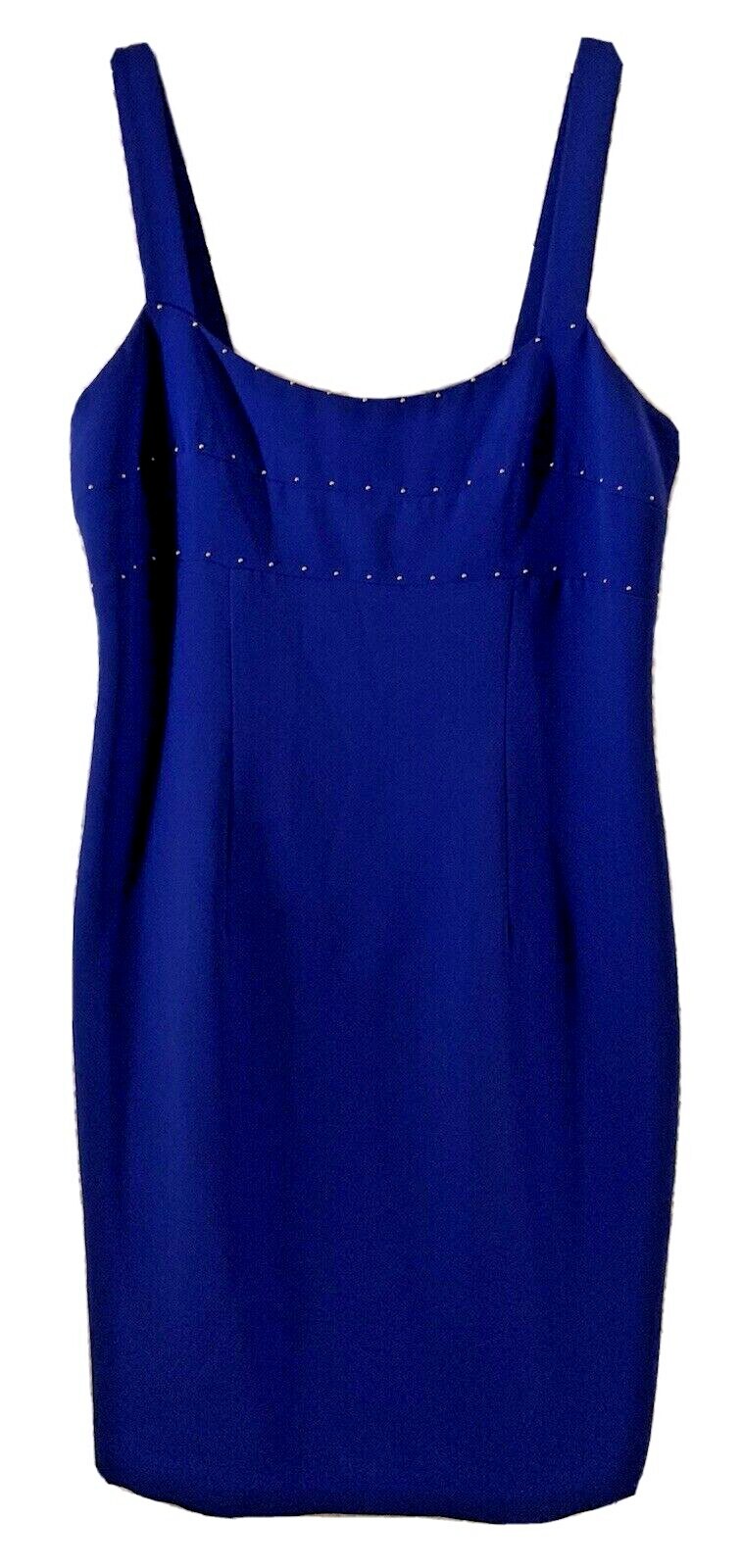 YL by YAIR WOMEN PRETTY IN BLUE STRAP VINTAGE SHEATH FLATTERING DRESS SZE 10