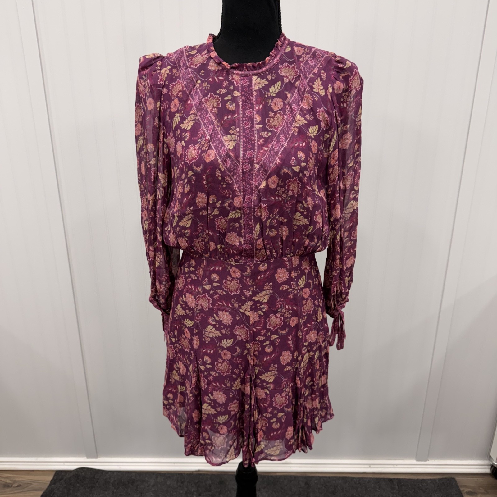 Revolve Tularosa Women’s Small Pink Floral 3/4 Sleeve Mini Hopper Dress