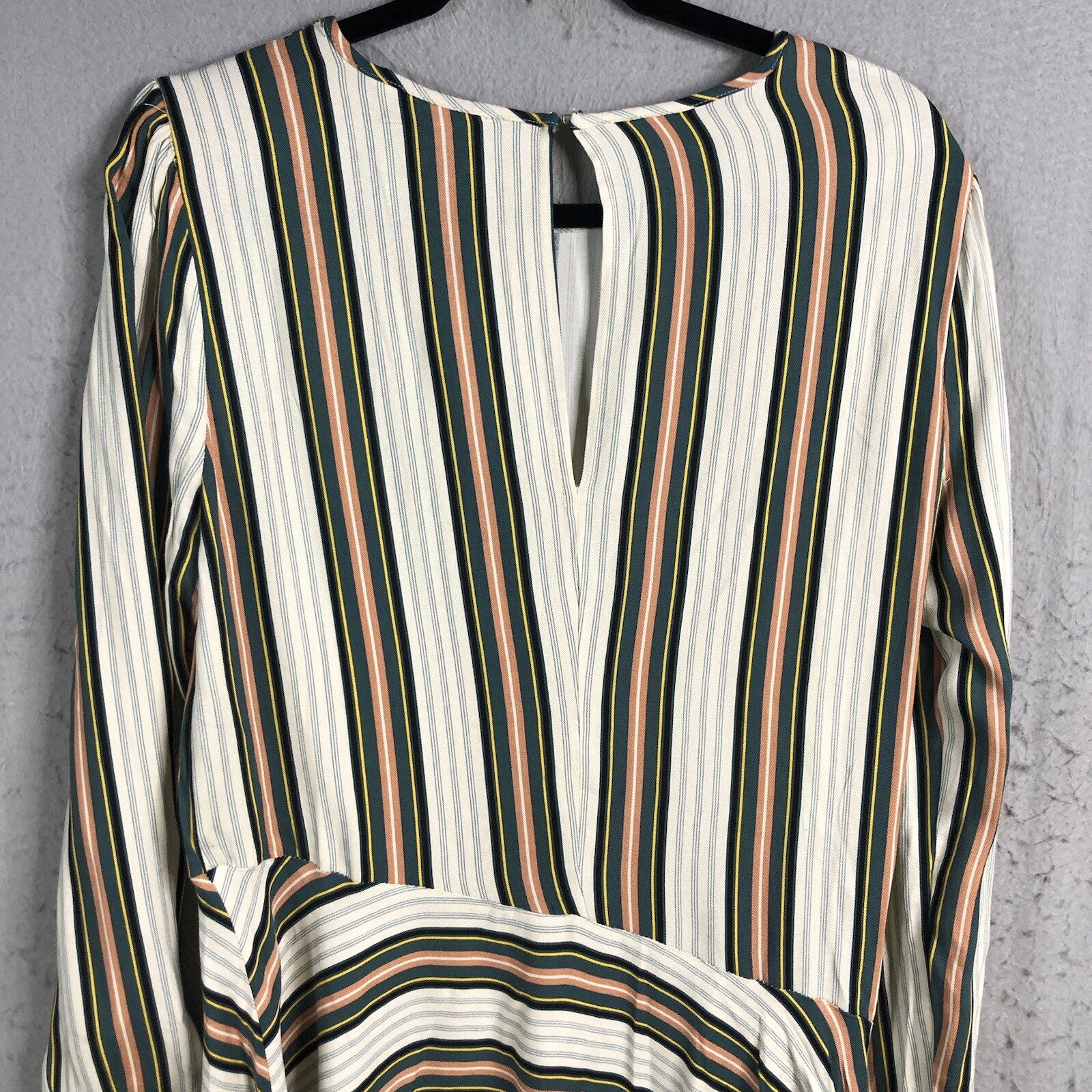 BCBGeneration Dress Womens Large Striped Drop Waist Rayon Retro Modern NEW