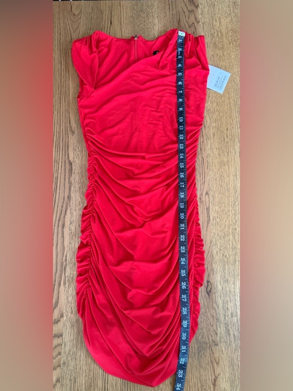 NWT Nookie Dakota Gathered Red Asymmetrical One-Shoulder Ruched Mini Dress