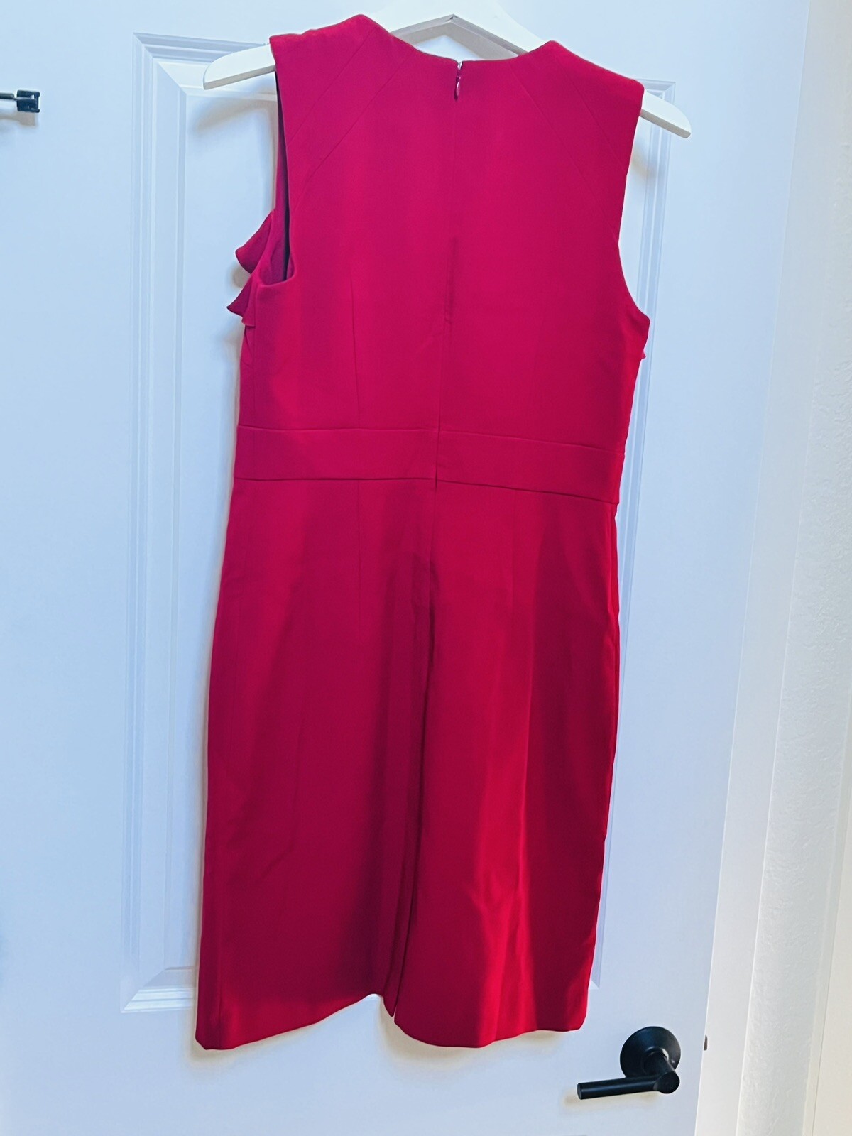BNWT Ann Taylor Pleated Ruffle Sheath Dress – Sz 4 – Red- $139