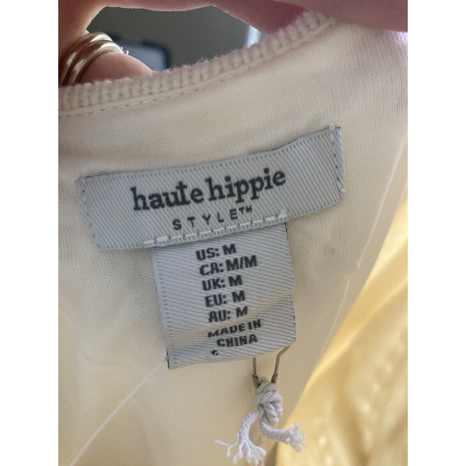 Haute Hippie NWT Cotton Stitch Embroidered Ivory Sleeveless Dress Size Medium
