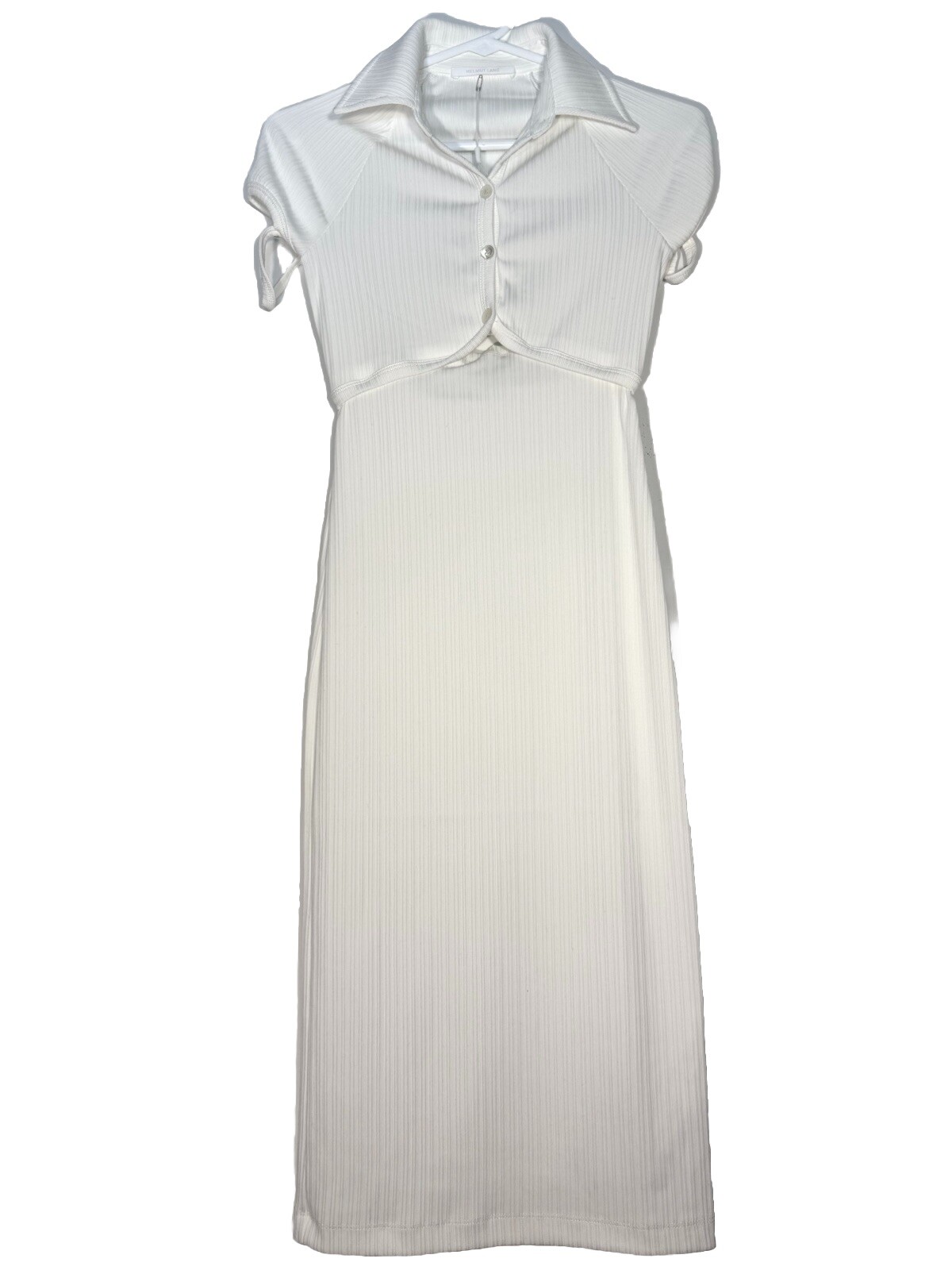 HELMUT LANG Womens Cardigan Short Sleeve Dress White XS (MSRP $295)