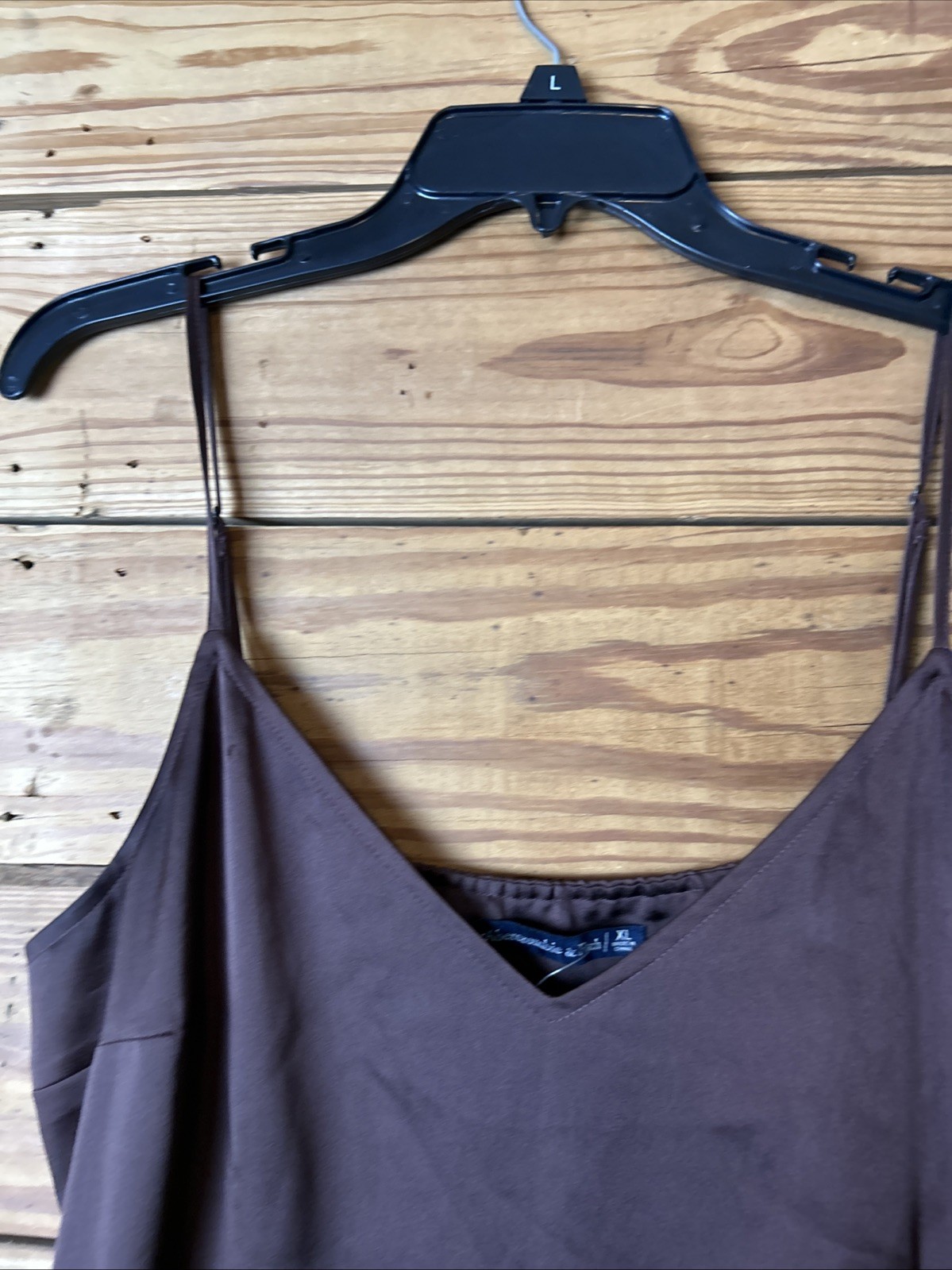 Abercrombie and Fitch brown slipped dress slit in the front extra large satin