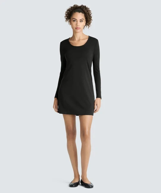 BRAND NEW Women’s Mini Merino Long Sleeve Dress SMALL 100% MERINO WOOL BLACK