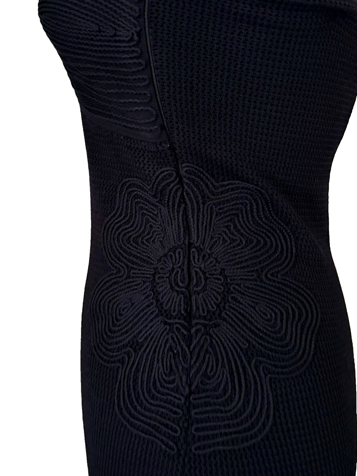 Camila Coelho S Black Embroidered knit combination Sleeveless Fitt &flare Maxi