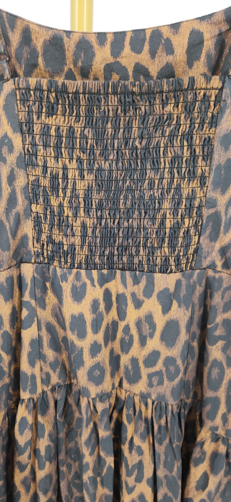 Damson Madder Persephone Leopard Drop Waist Midi Dress UK 6 NWT Broken Zip Fault