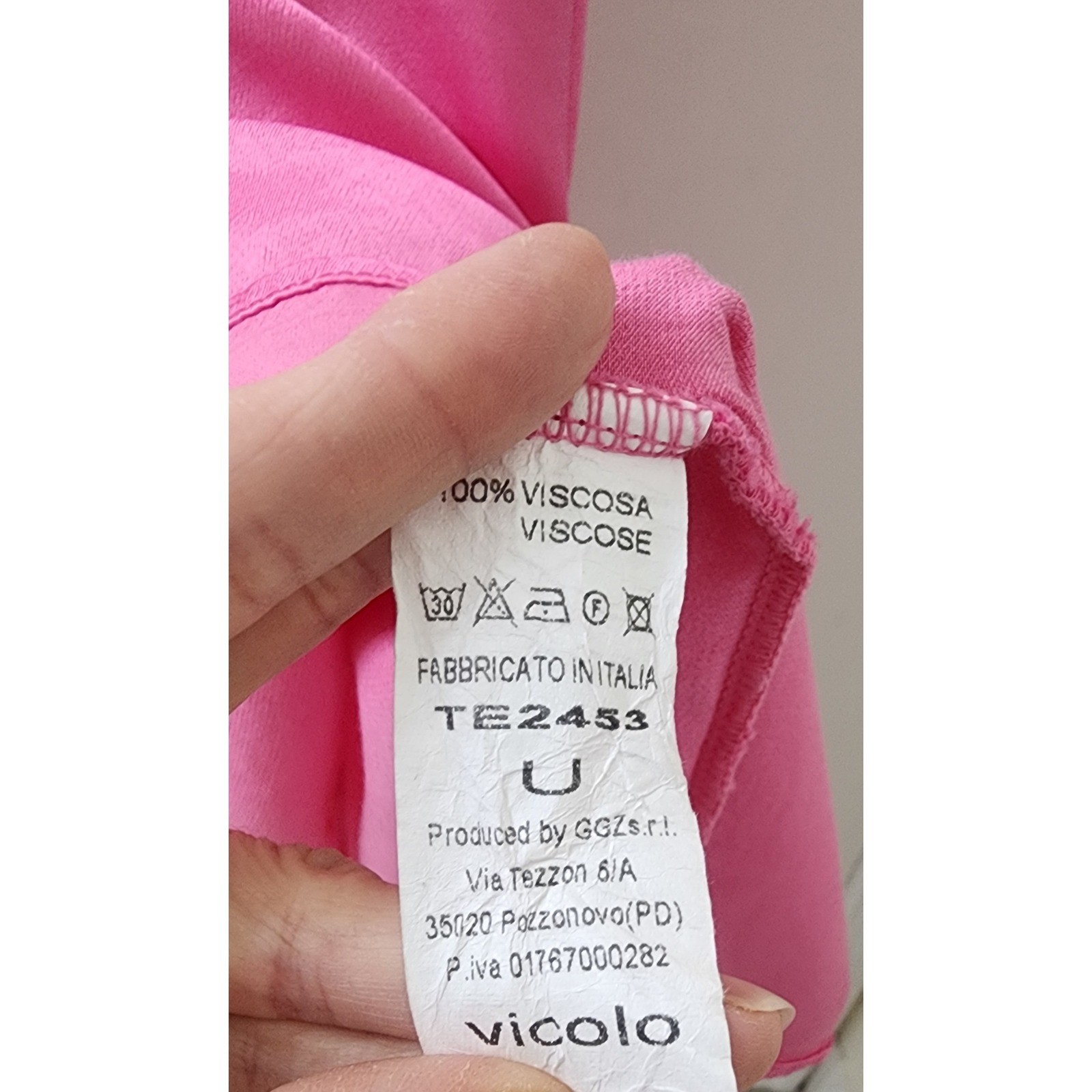 Vicolo Pink Viscose Mini Dress Sleeveless Deep V Back Made in Italy One Size
