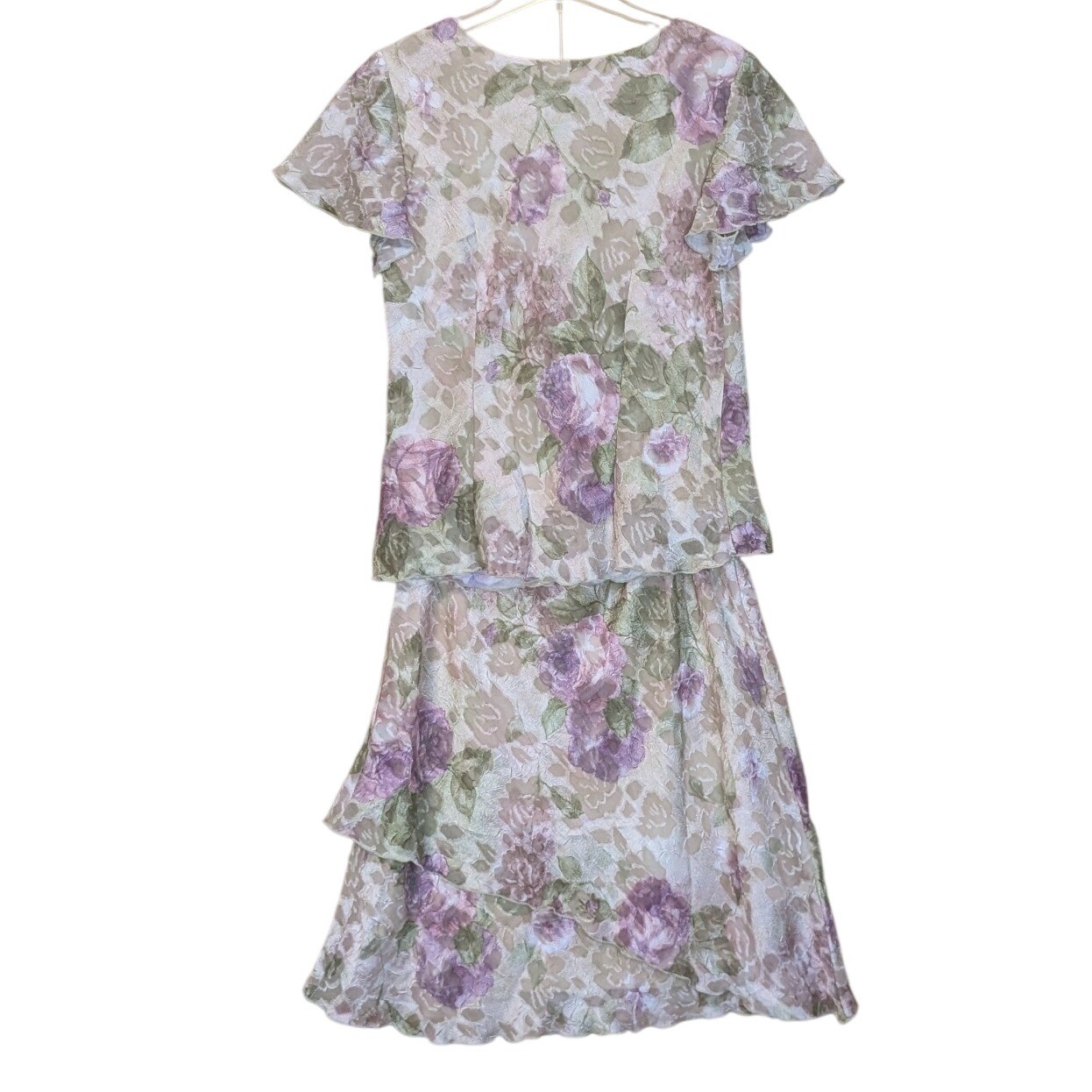 K Studio Floral Tiered Midi Dress 90s Fairy Cottage Retro Feminine Womens 16