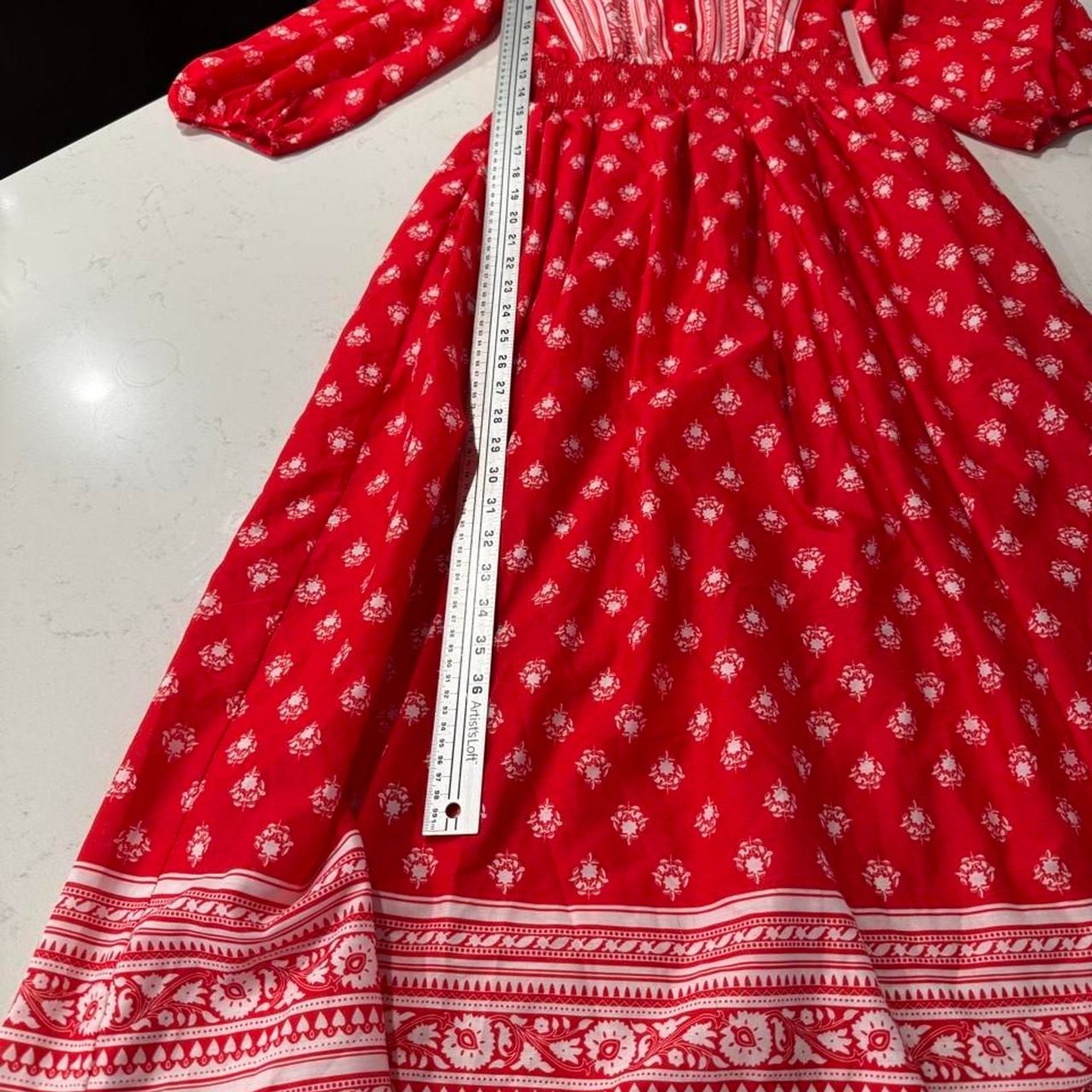 Polygram x Anthropologie Women’s Red and Orange Dress. Size XS