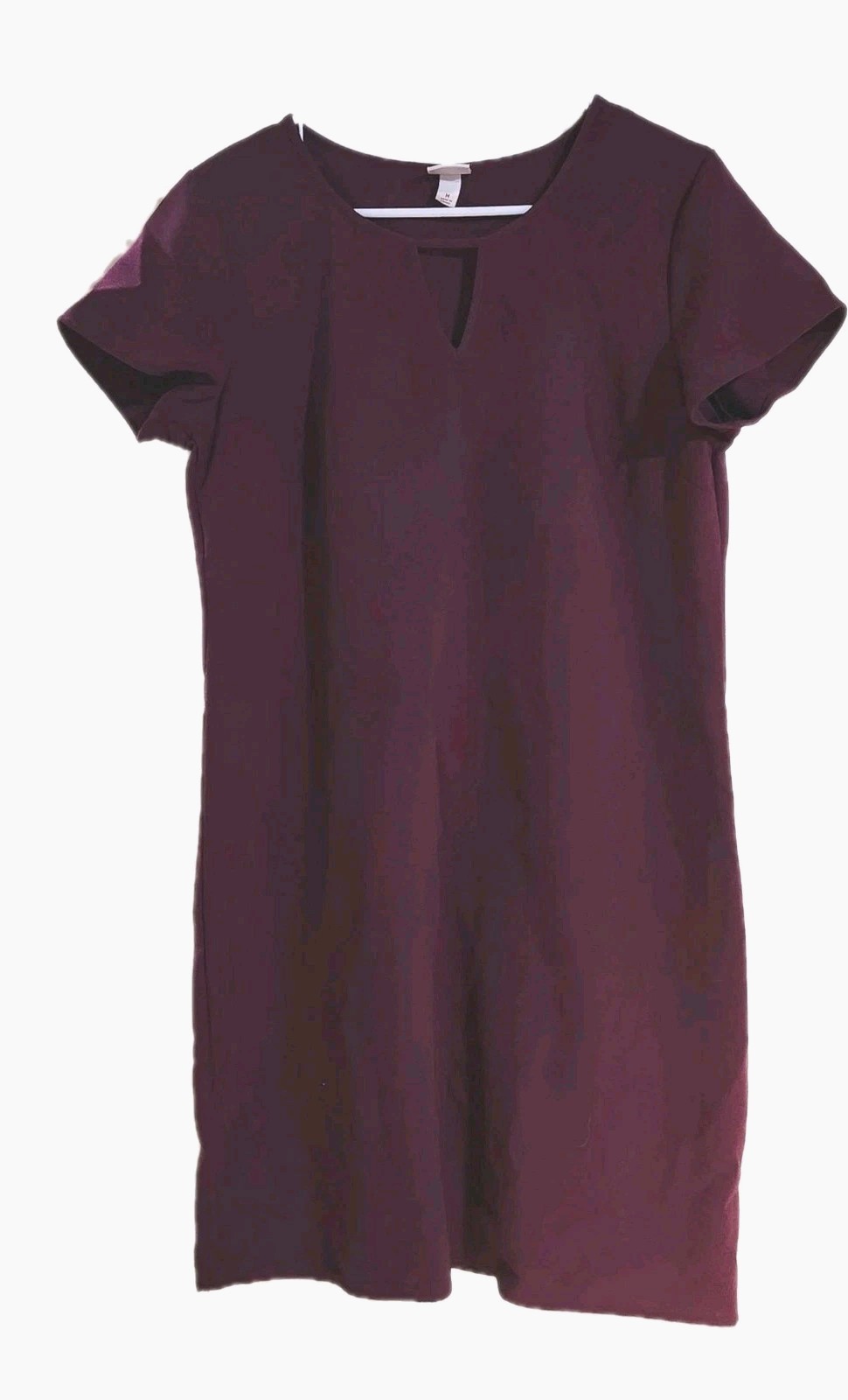 MERONA WOMEN’S SHORT SLEEVE MAROON DRESS Size M Pullover/Machine Washable