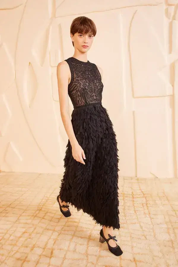 Ulla Johnson Lara 2025 Embroidered Silk Chiffon Dress, $1,950, NWT, US 6 #2432