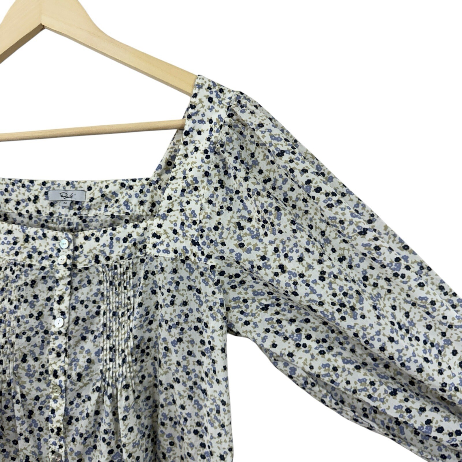 Rails Medium Pippa Watercolor Buds Dress Floral Midi Shell Button Front Womens