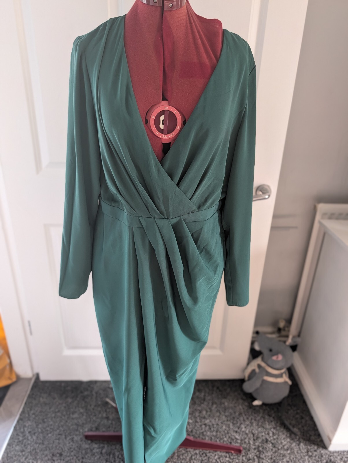 ASOS DESIGN Green Wrap Dress UK 16