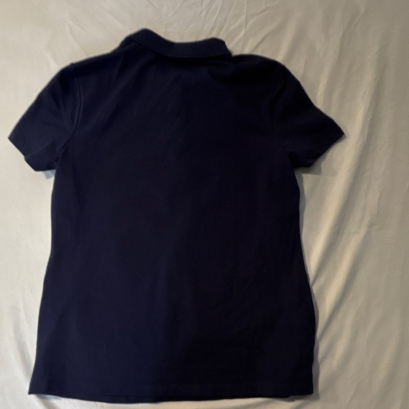Croft & Barrow women Blue Solid Short Sleeve Collared Button Polo Shirt M