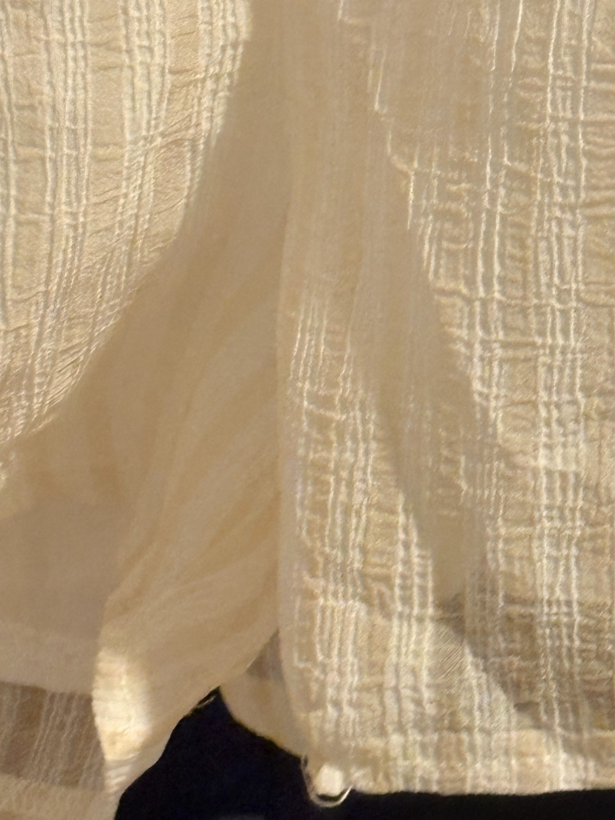 PrettyLittleThing – White w Yellow Stripes Button Up Dress, Cuffed Sleeve, Sz 12