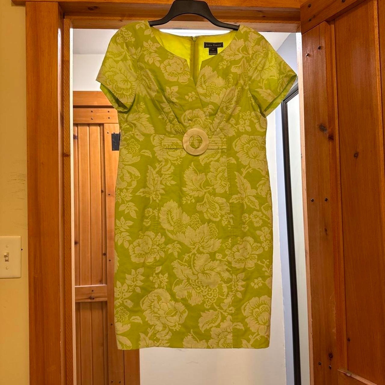 Jessica Howard True Retro Green floral sheath summer dress