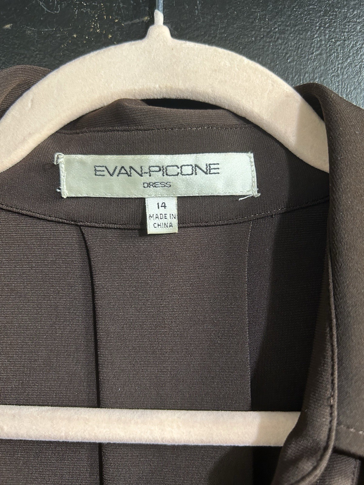 Chocolate Brown Button Front Dress With Tie Belt And Pockets