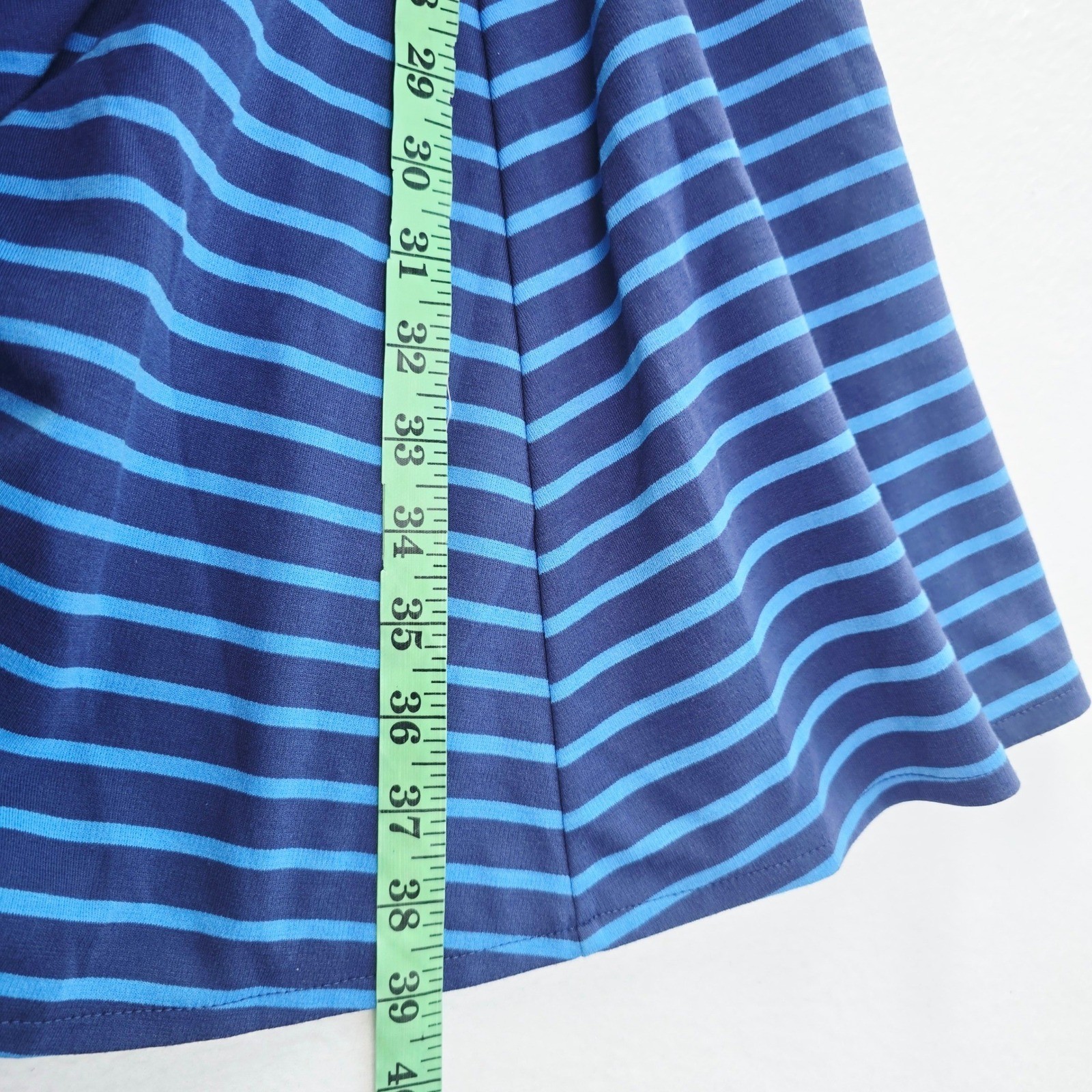 Peter Som for DesigNation Womens Blue Striped Fit & Flare V-Neck Dress Size 10