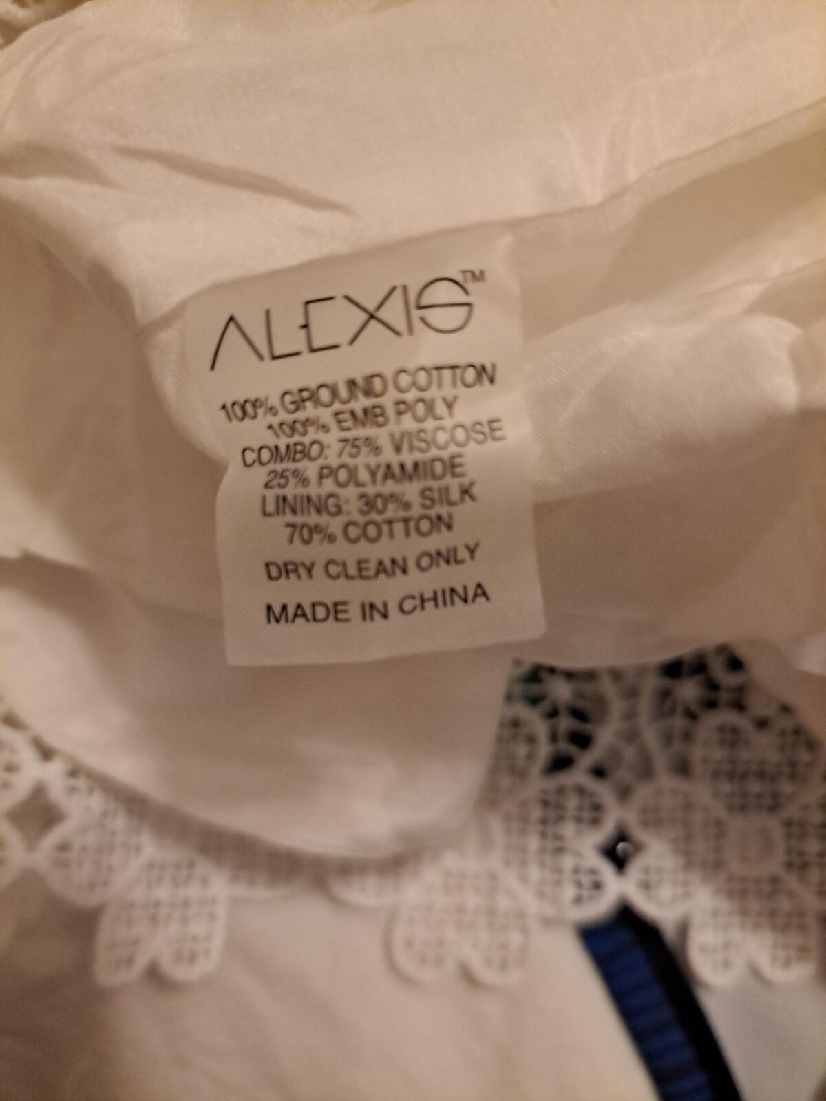 Alexis Dress Ivory Lace Size L EUC Bell Sleeves