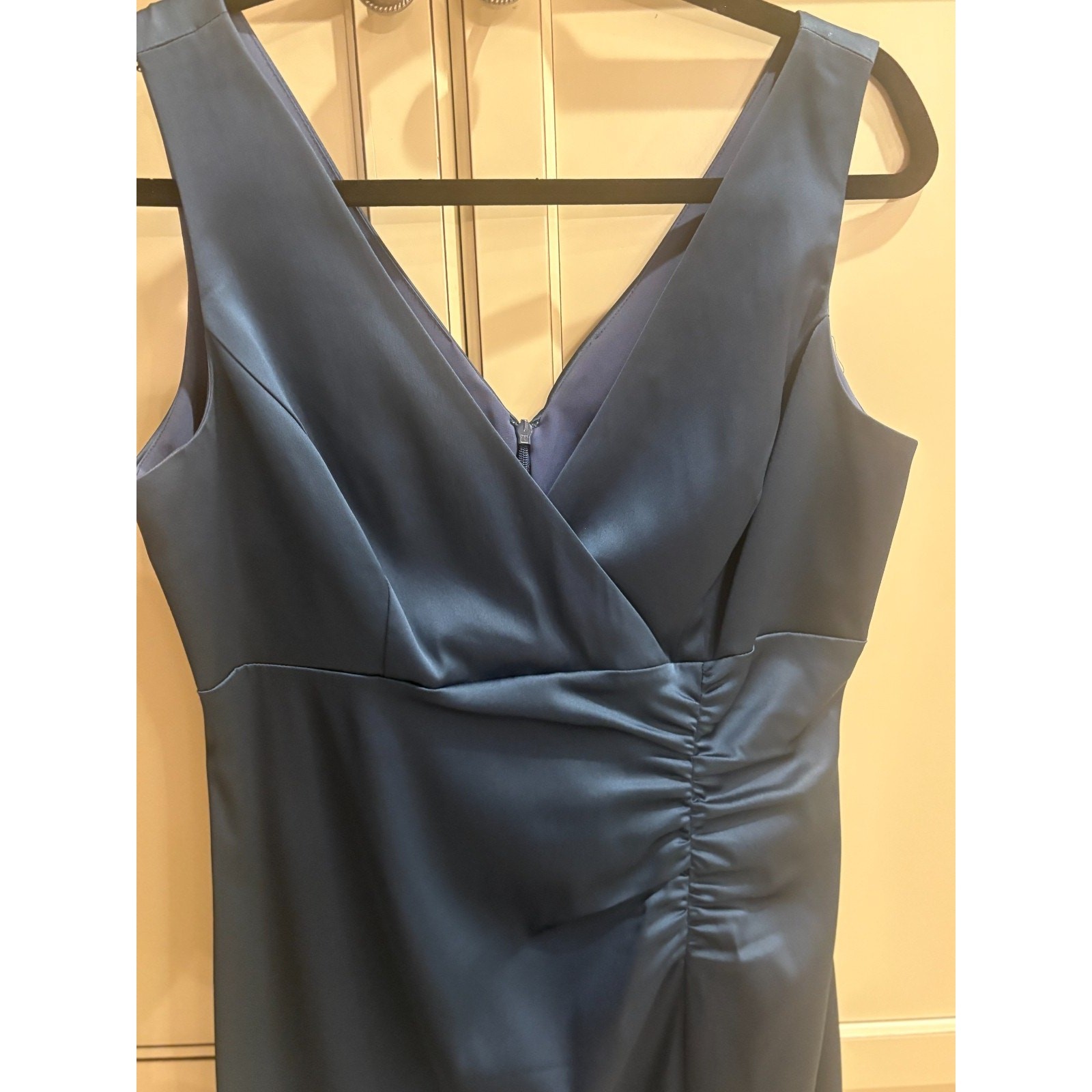 Donna Ricco NY Dress Shirred Front Sleeveless Womens Size 8 Dark Aqua