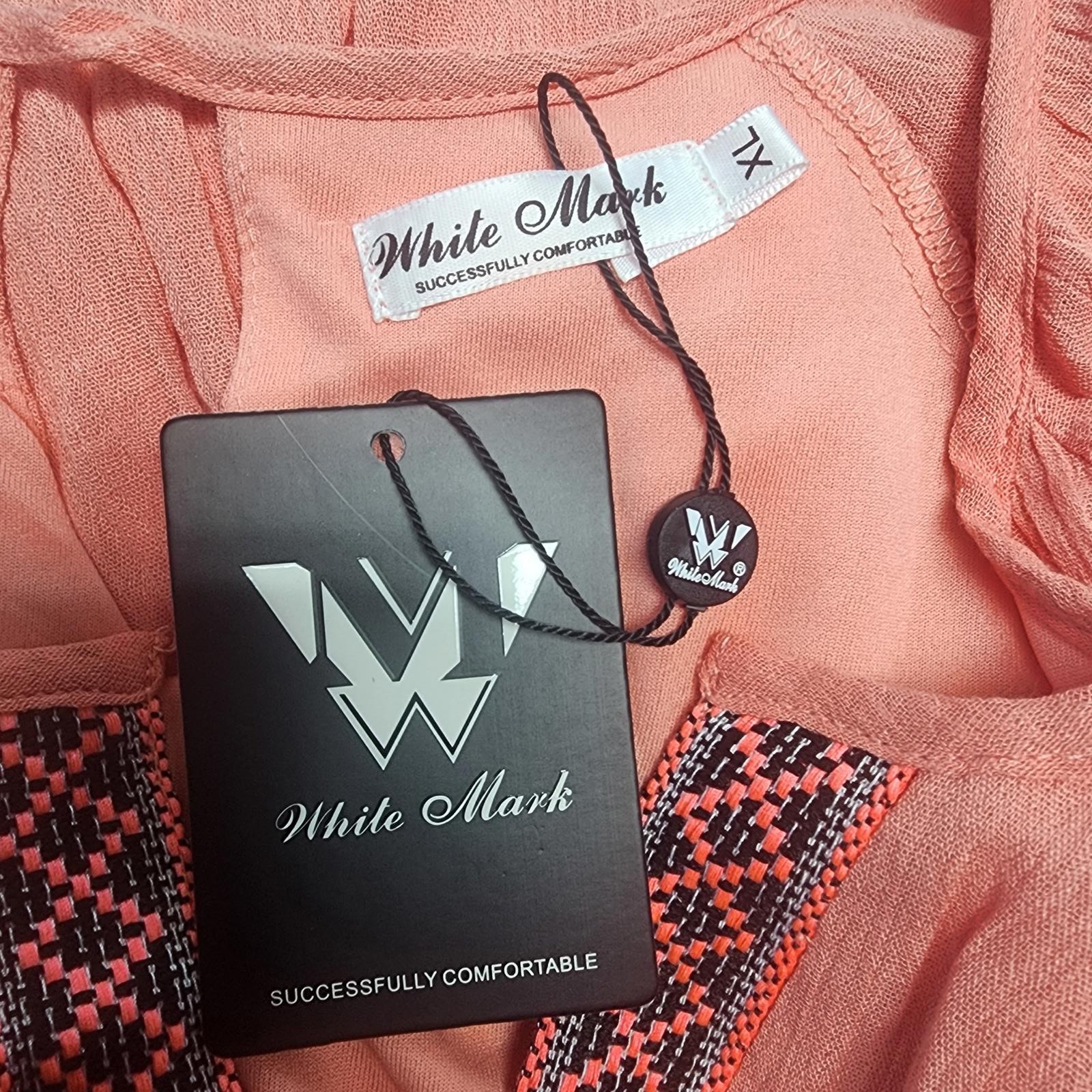 NWT White Mark Stylish Coral Cold Shoulder Tunic Dress (XL)