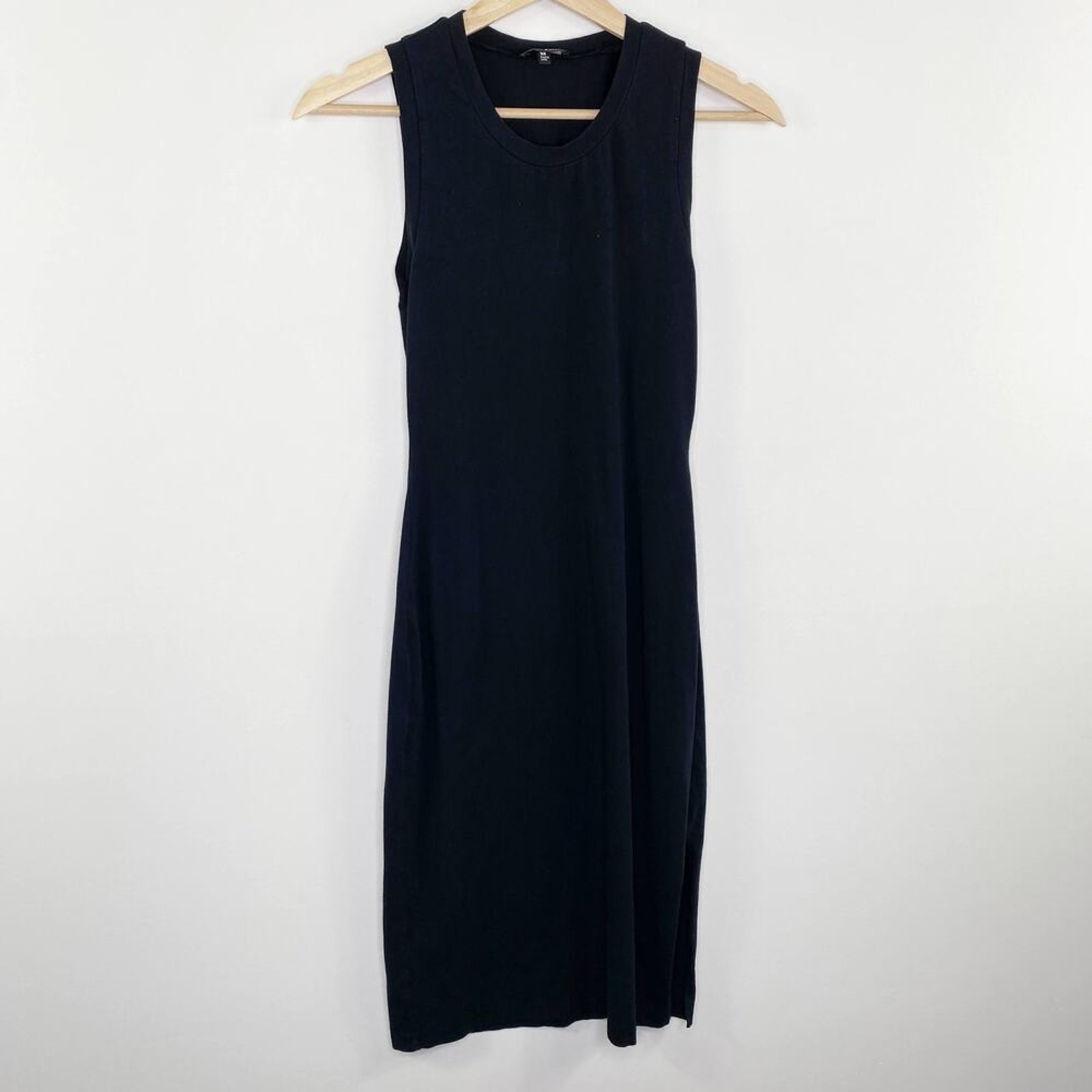 Wilfred Free Aritzia Womens Black Maxi Dress Size XS Sleeveless Slit Minimalist