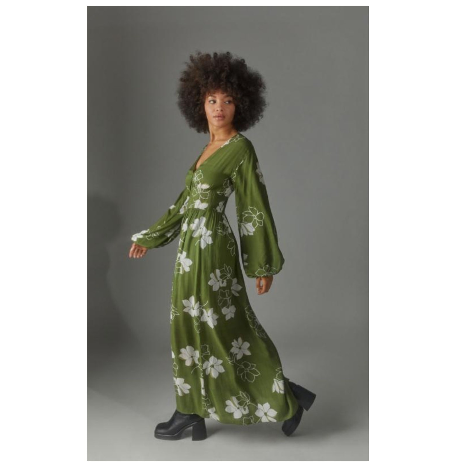 BILLABONG Night Bloom Floral Long Sleeve Maxi Dress Size XS