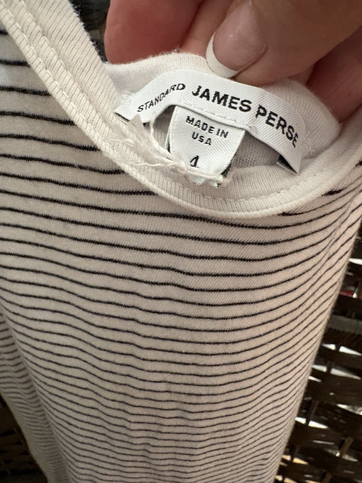 James Perse Standard Black White Stripe Tank Dress Size 4 NWT Ruched Maxi Midi