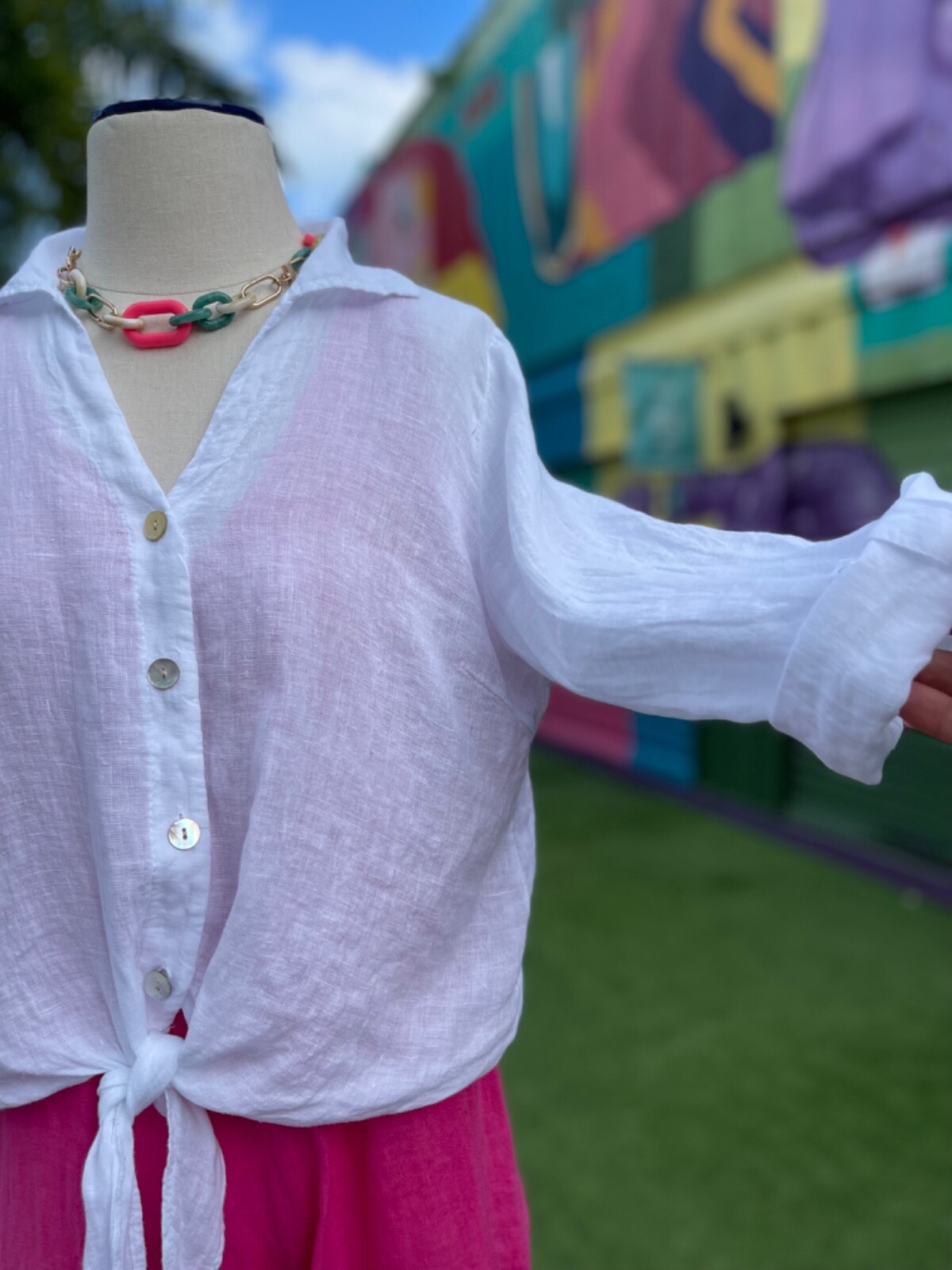 Linen top, made in Italy, 100% linen, one size