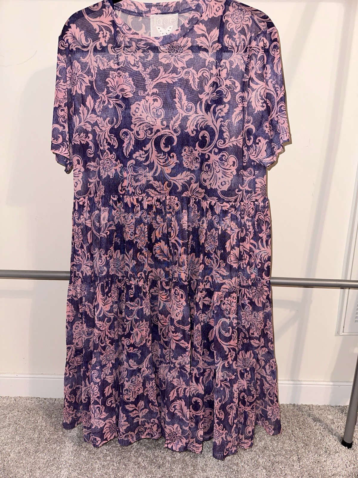 JOHNNY WAS PXL MESH TIERED FLORENTINA DRESS w/ SLIP