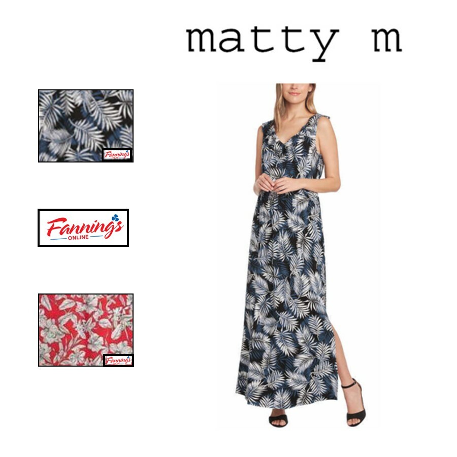 Matty M Ladies Women’s Ruffle Front Maxi Dress C21