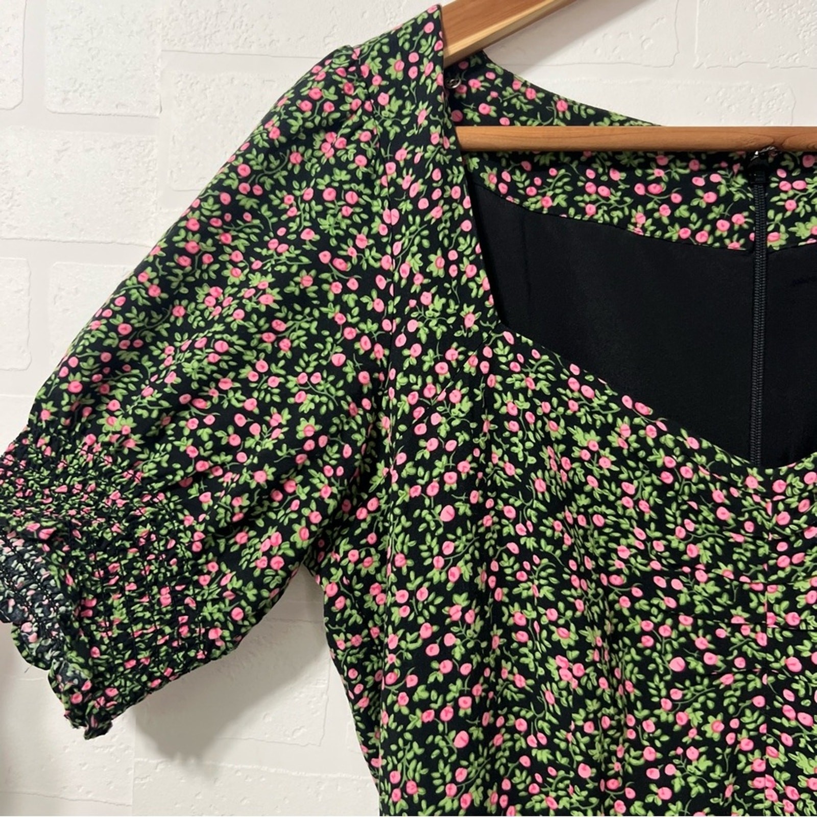 J Crew Floral Cottagecore Midi Sweetheart Neck Puff Sleeve Milkmaid Dress Size 4