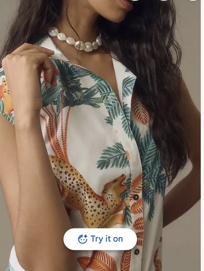 Anthropologie Maeve Lillian Cap Sleeve ShirtDress – L – Leopard/Tropical Print