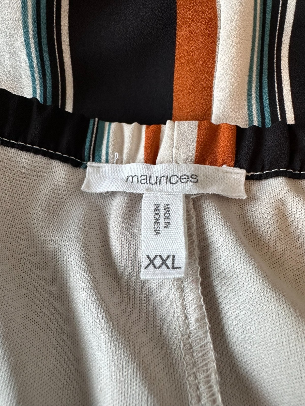Maurices Striped Black/Orange/Blue/White High-Low Thin Strap Dress – Women’s XXL