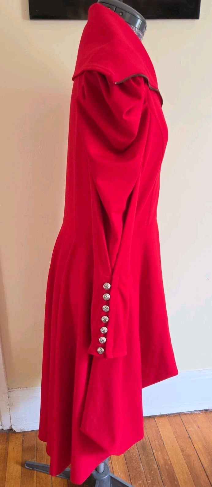 Samuel Dong Small Coat Dress Red High Low