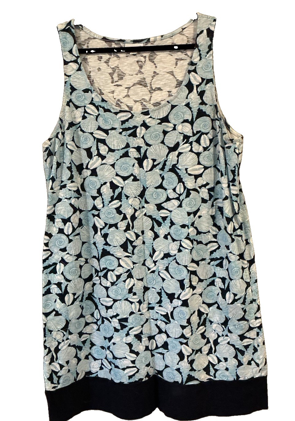 J.Jill Sea Shell Cotton Shift Dress Sleeveless Tank Size XL