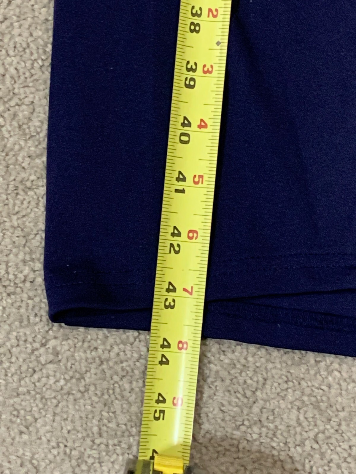 Gentle Warm Navy Dress Womens Size Large One Shoulder Front Slit Stretch Classic