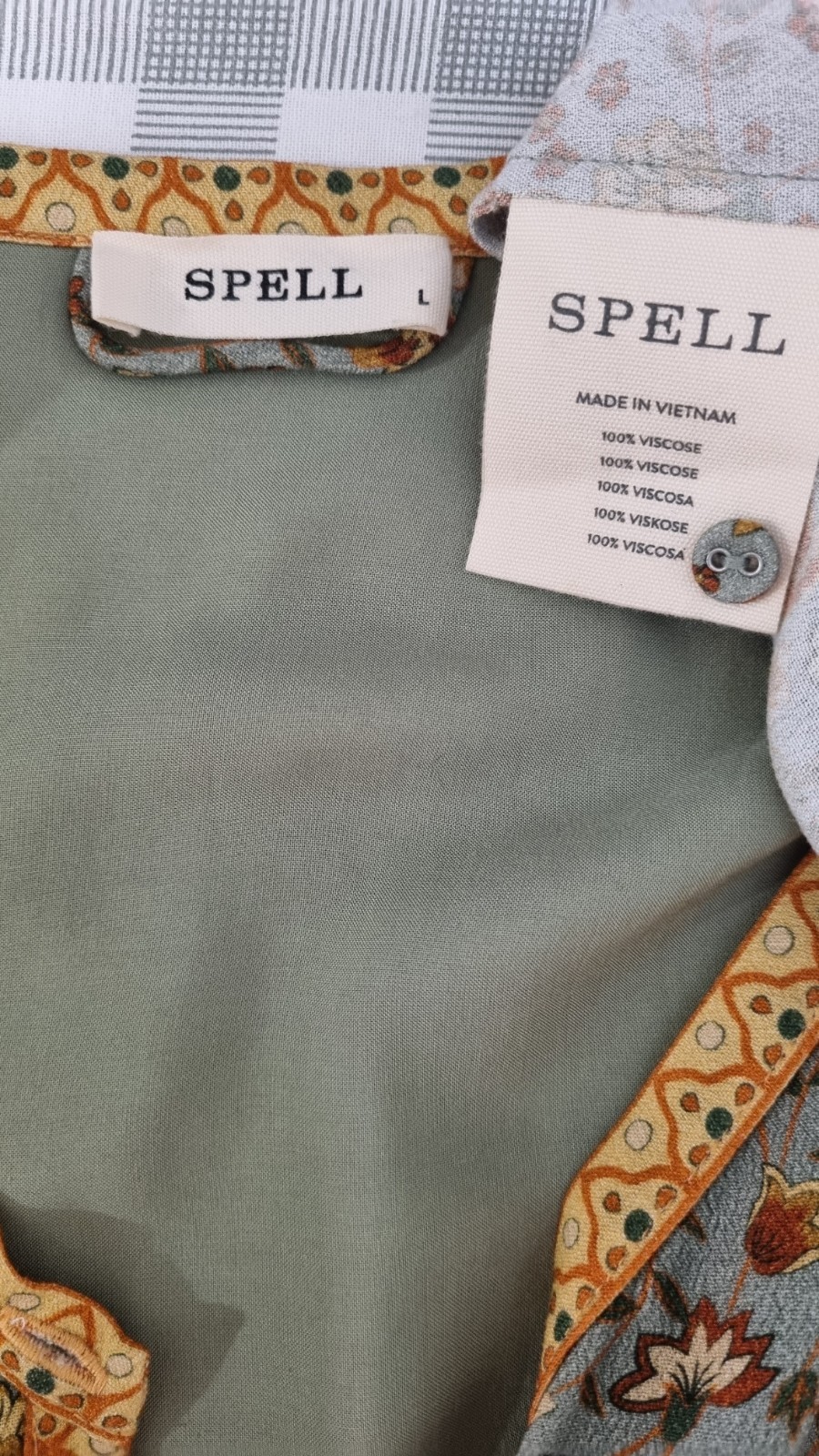 🦋Spell And The Gypsy L Lady Untamed Button Thru Gown With Tie EXC