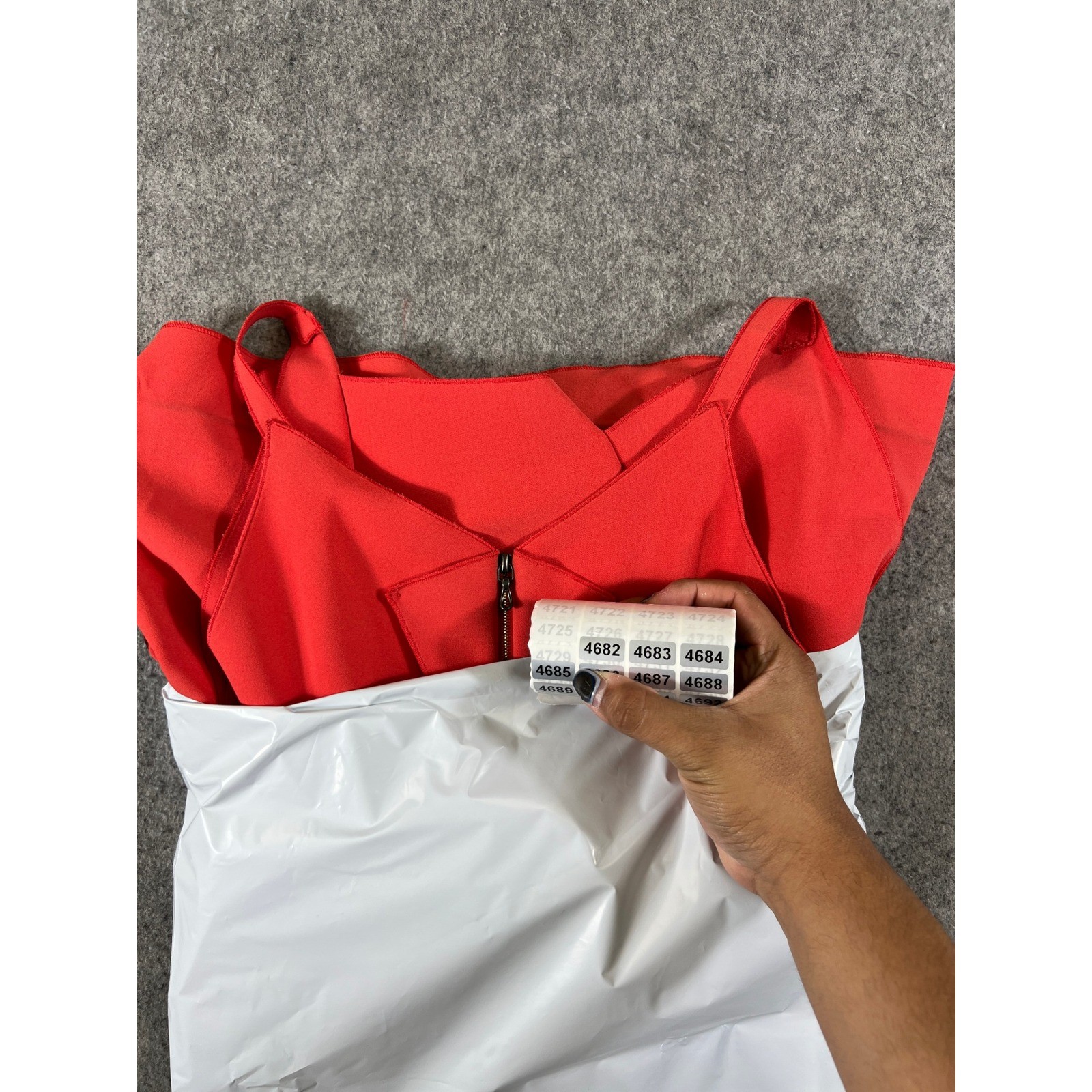 Roland Mouret Red Sleeveless Cut-Out Back Midi Dress Minimalist France Size 6