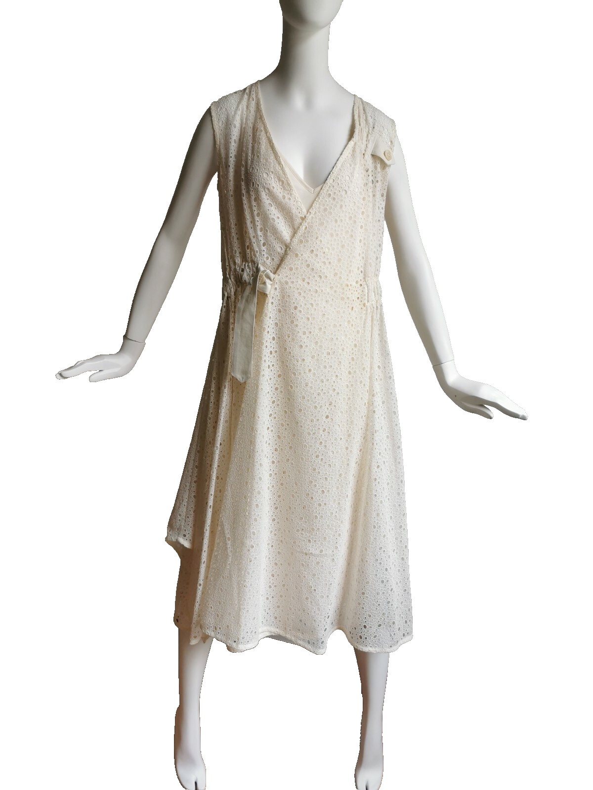 RRP €890🌟SPORTMAX by Max Mara White COTTON LACE Dress USA2_ IT36_ D32_UK4_FR34