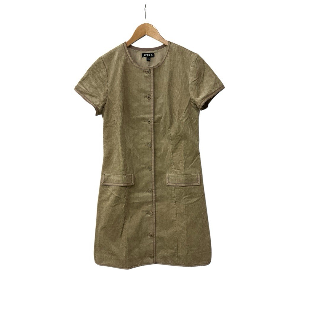 J Crew Parc Corduroy Collarless Stretch Beige Buckthorn Dress 12 Tall
