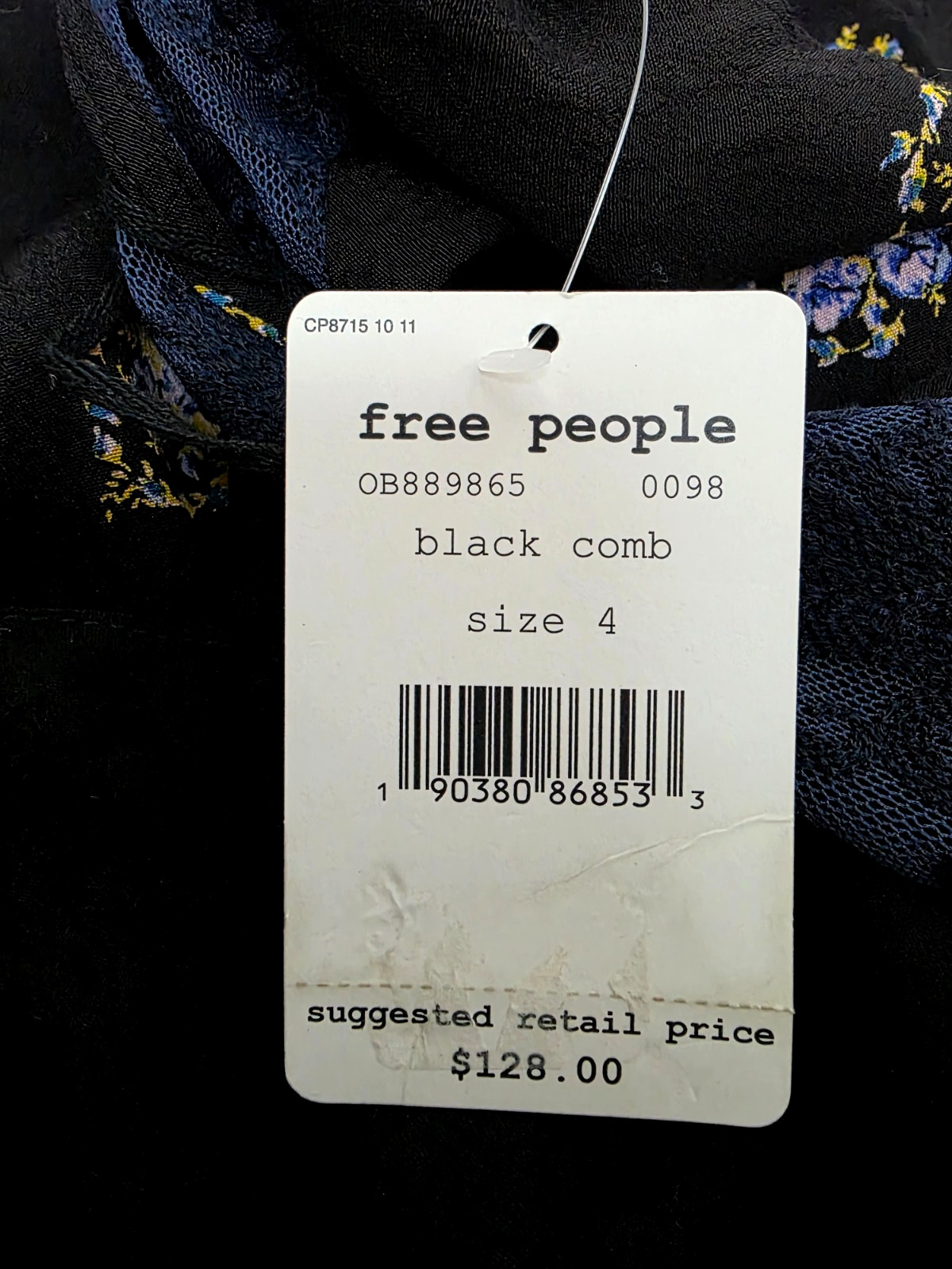 Free People Clove Mockingbird Plunge Mini Dress Floral Backless Boho Festival 4