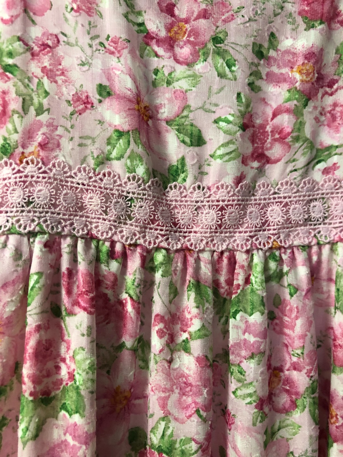 Size Medium By The River Pretty In Pink Floral & Lace Maxi Dress