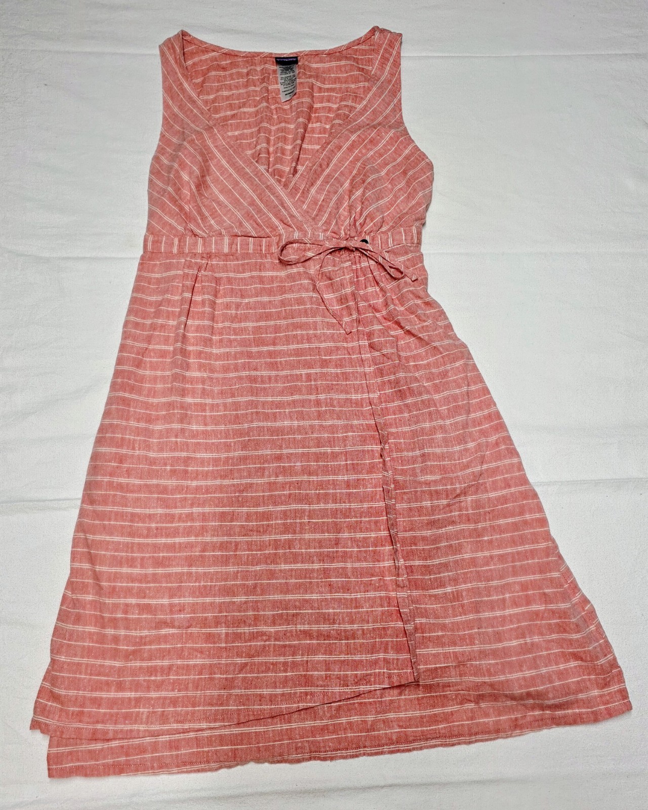 Patagonia Womens Dress Size 4 Crossover Dress Hemp/Cotton Blend Cambray Coral