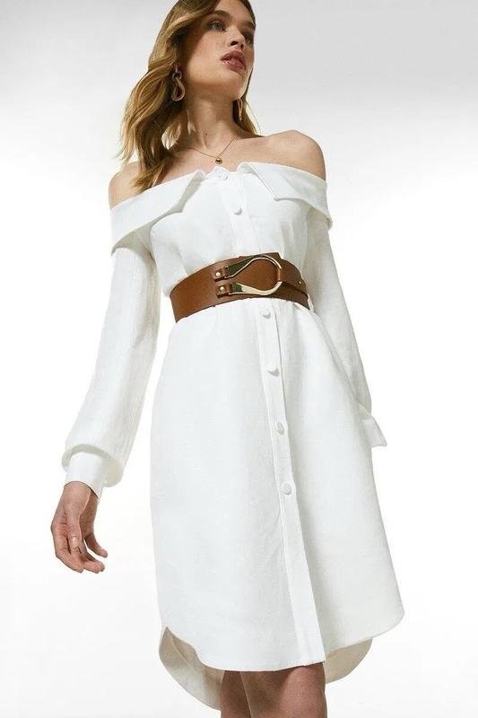 Women Karen Millen Dress White Viscose 36 #9S4M
