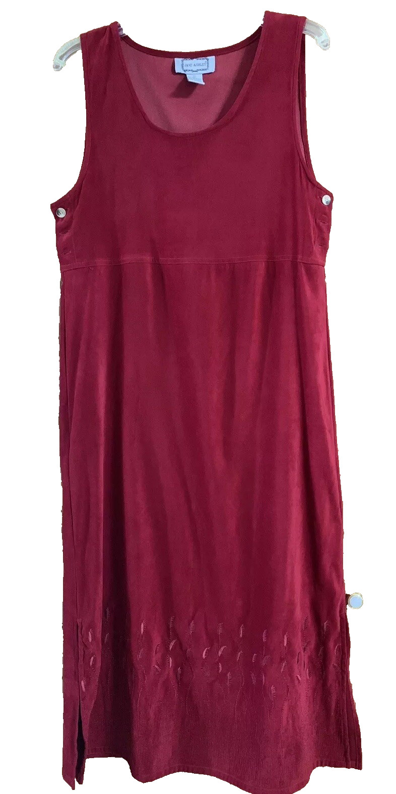 Jane Ashley Dress Size M Burgundy 90’s Style