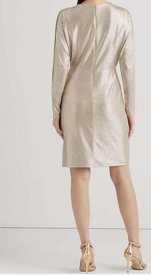 LAUREN RALPH LAUREN Metallic Stretch Knit Cocktail, available size 2, NWT