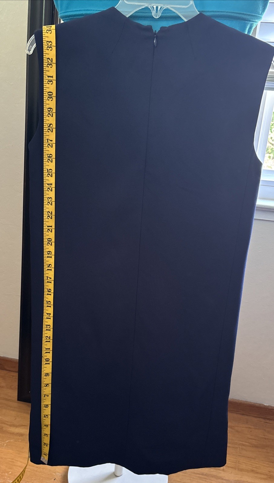 CELINE Phoebe Philo Navy Cowl Neck Sleeveless Dress Knee Length Sz 34 XS France