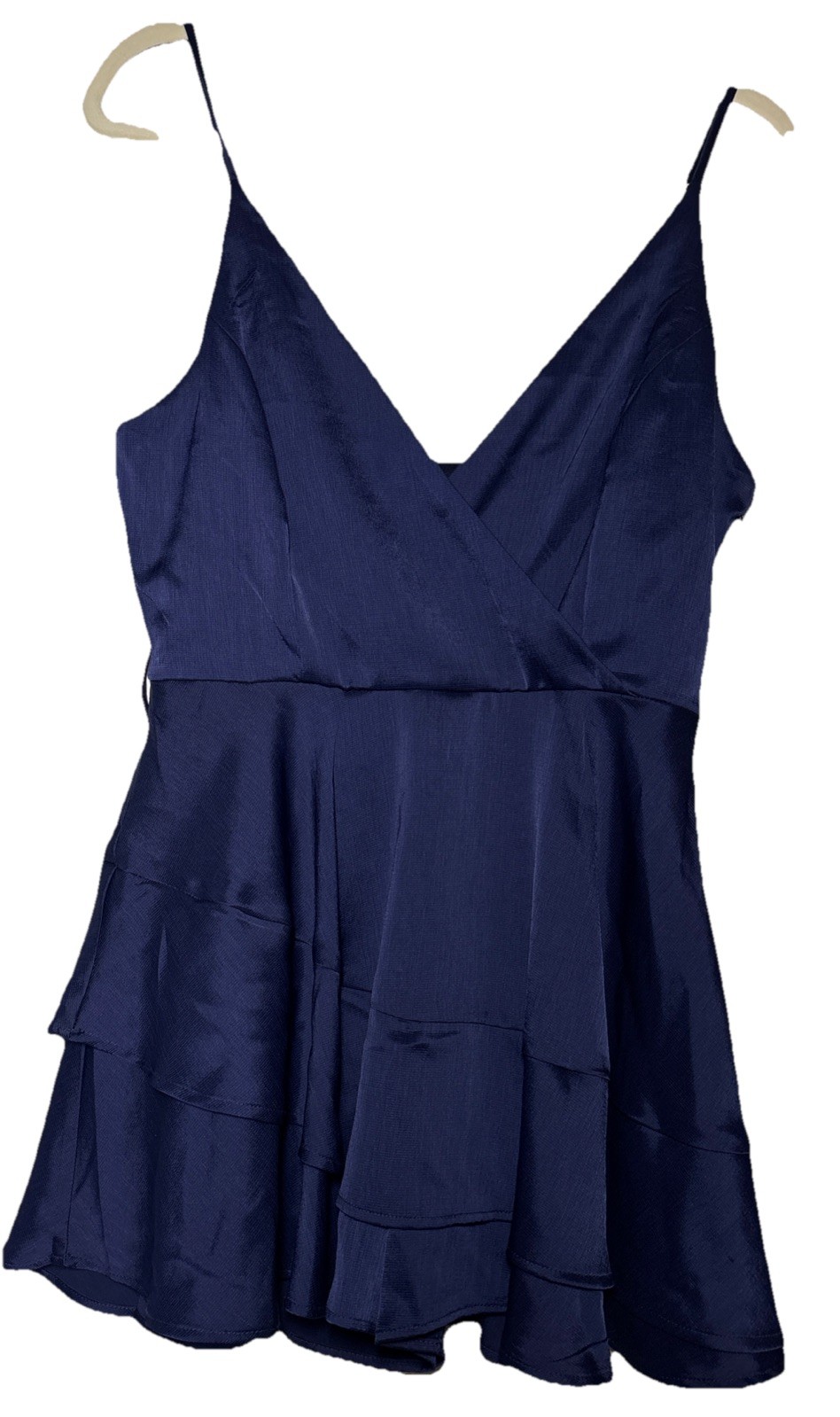 Altar’d State Romper Navy Mini Crossover Front Tiered Bottom NWT Size Small